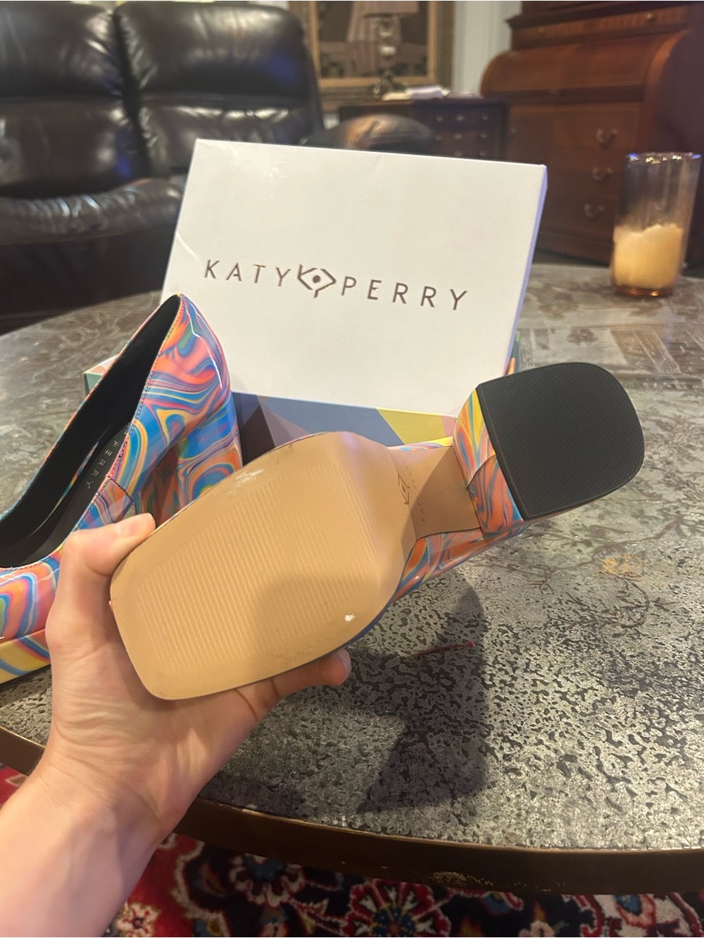 Katy Perry Platform Pump in Multicolor Swirl - Picture 6 of 9